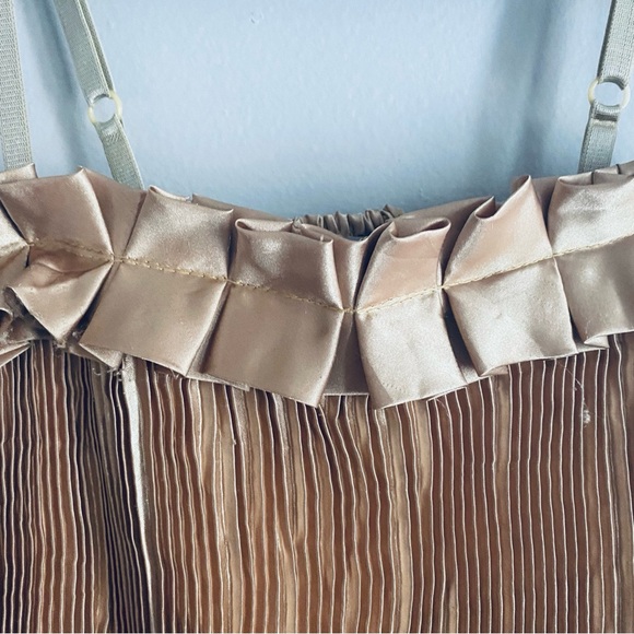 Pierre Marie Women's Gold Tank Top Layered Cocktail Mini Dress Size Medium - Picture 3 of 12